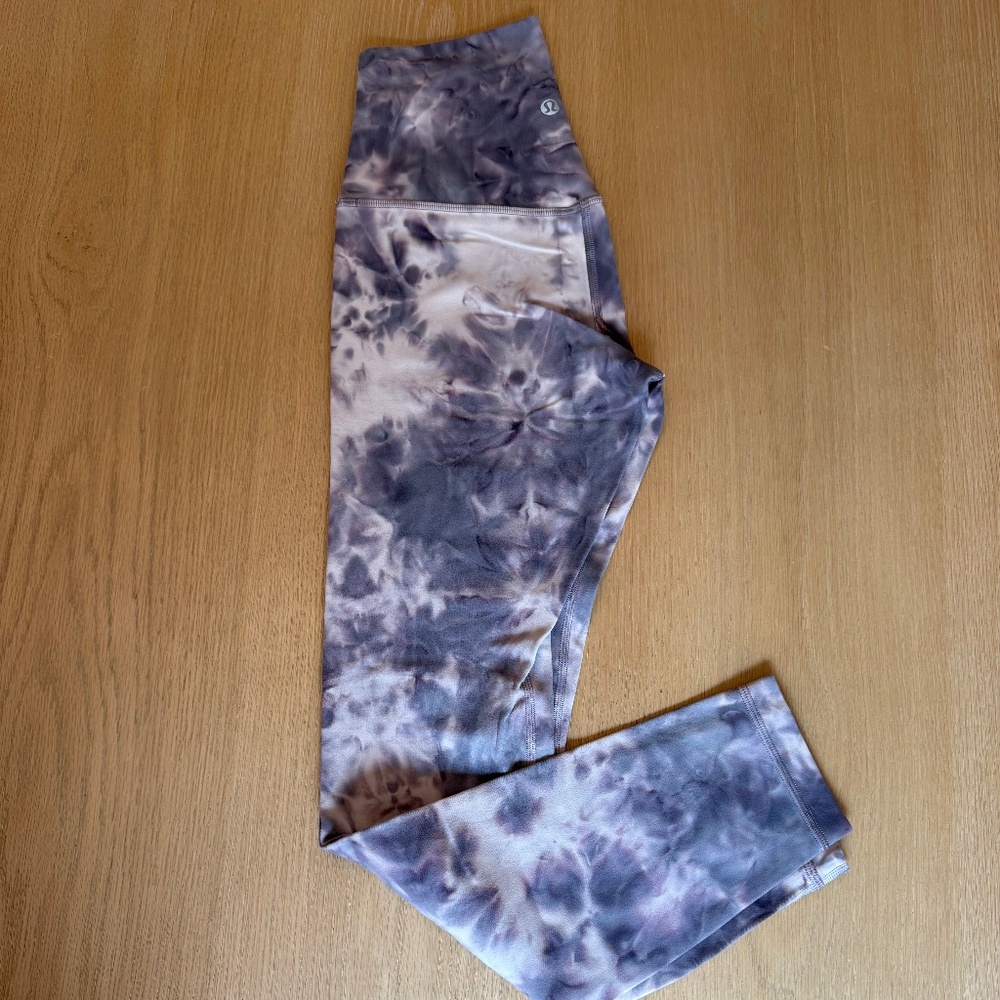 Lululemon Diamond Dye 25" Align Leggings Purple White Pink Size 4